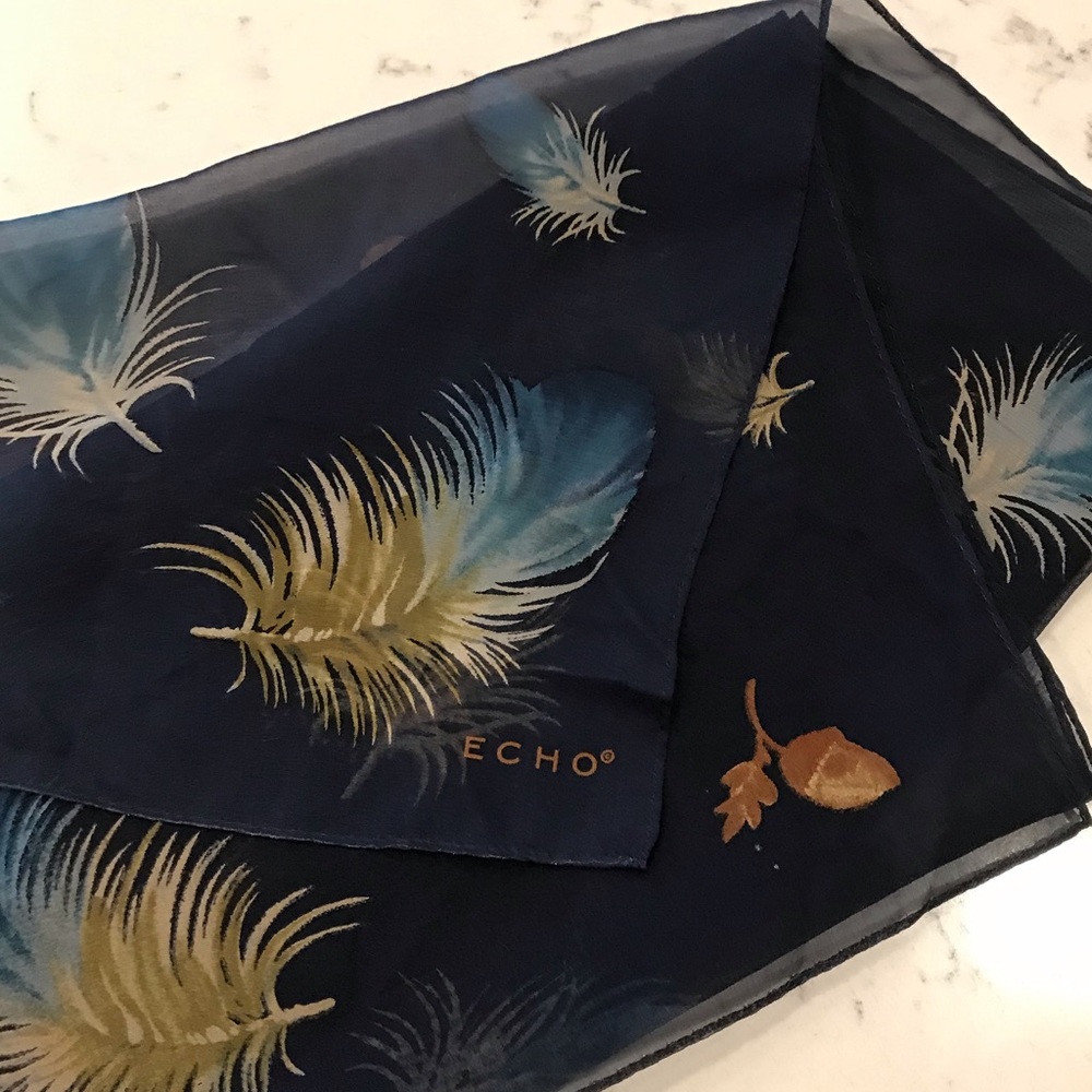 Vintage Echo Rectangular Echo Silk Sheer Scarf - image 1